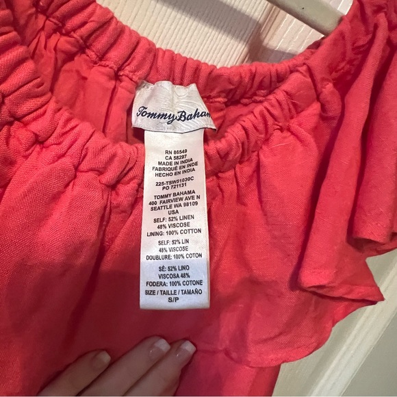 Tommy Bahama Linen-Blend Off-the-Shoulder Dress - Picture 3 of 4